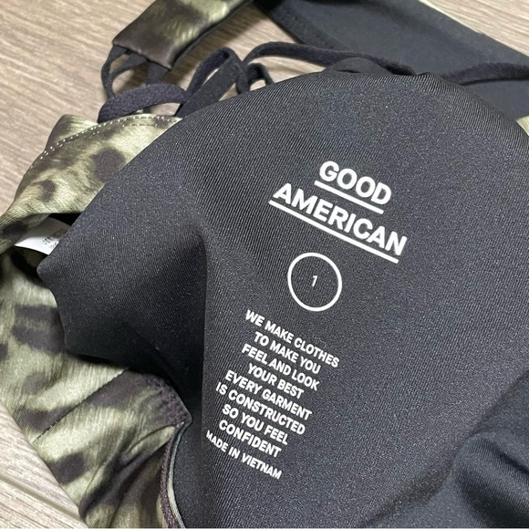 Good American Wild Night Sports Green Black Bra Women's Sz 1 (small) NWT $69. - Picture 6 of 6